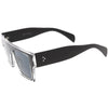 Colorful Translucent Frame Flat Top Retro Rectangle Sunglasses C964