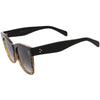Oversize Gold Detail Accent Classic Plastic Horn Rimmed Sunglasses C971