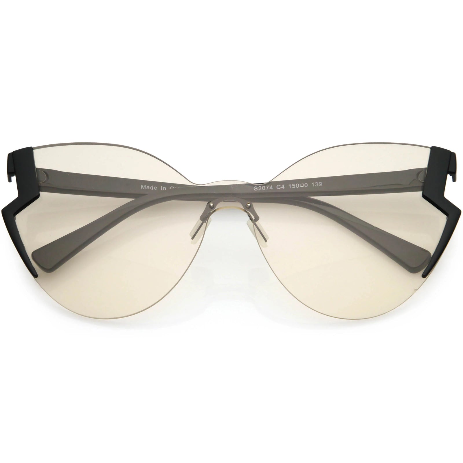 Oversize Women's Laser Cut Mono Lens Cat Eye Sunglasses C973