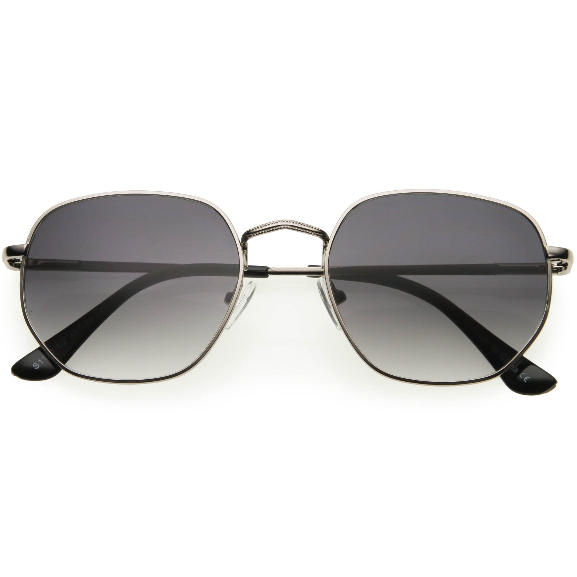 Vintage Small Classic Dapper Geometric Metal Frame Sunglasses C974