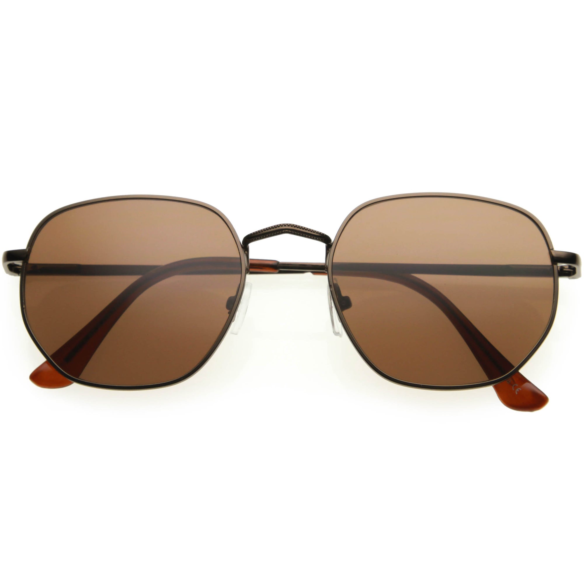 Vintage Small Classic Dapper Geometric Metal Frame Sunglasses - zeroUV