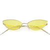 Retro Vintage Inspired Thin Metal Frame Color Tinted Lens Cat Eye Sunglasses C977