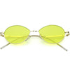 Retro Sophisticated Color Tinted Lenses Gold Metal Frame Oval Sunglasses C978