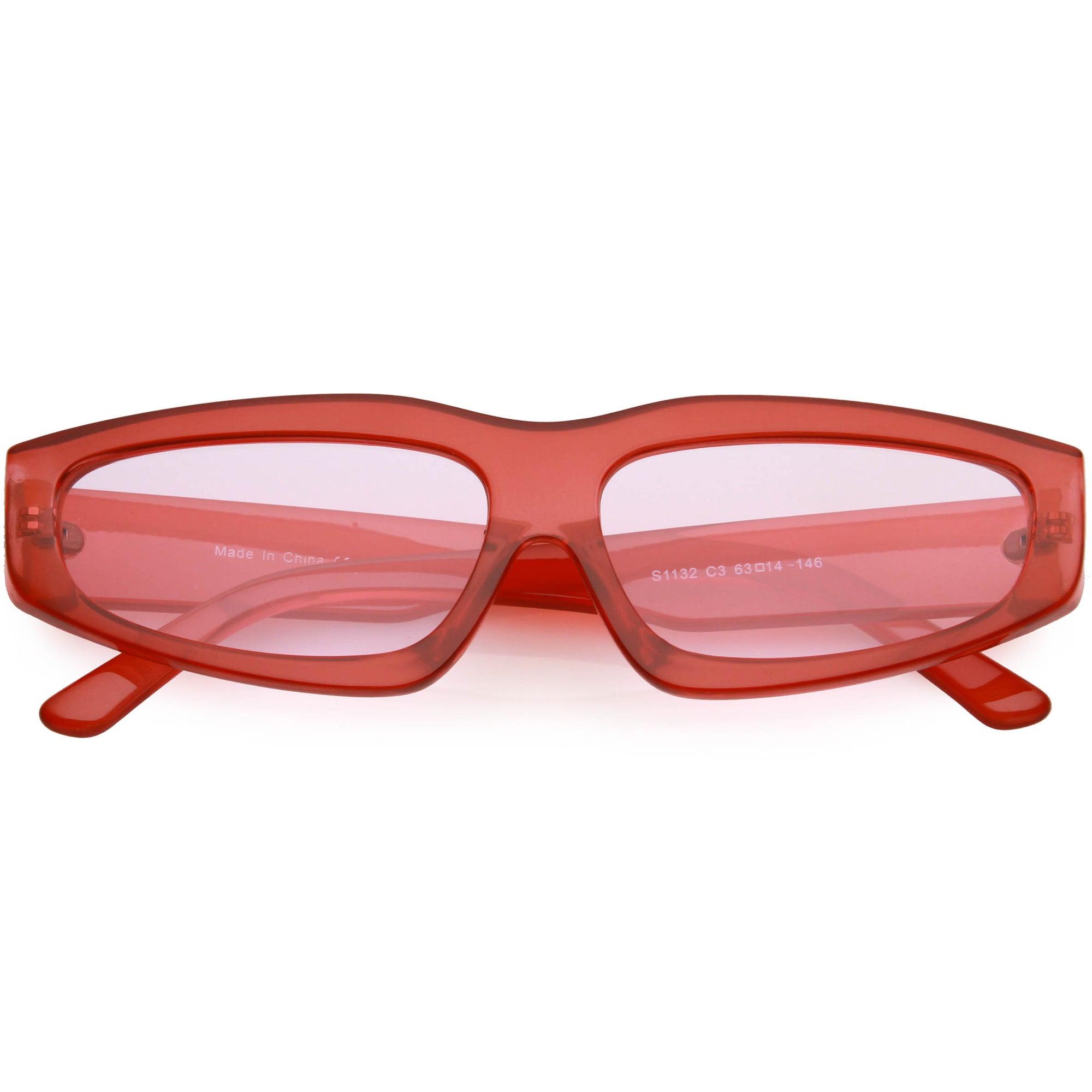 Retro Thick Frame Sunglasses Red