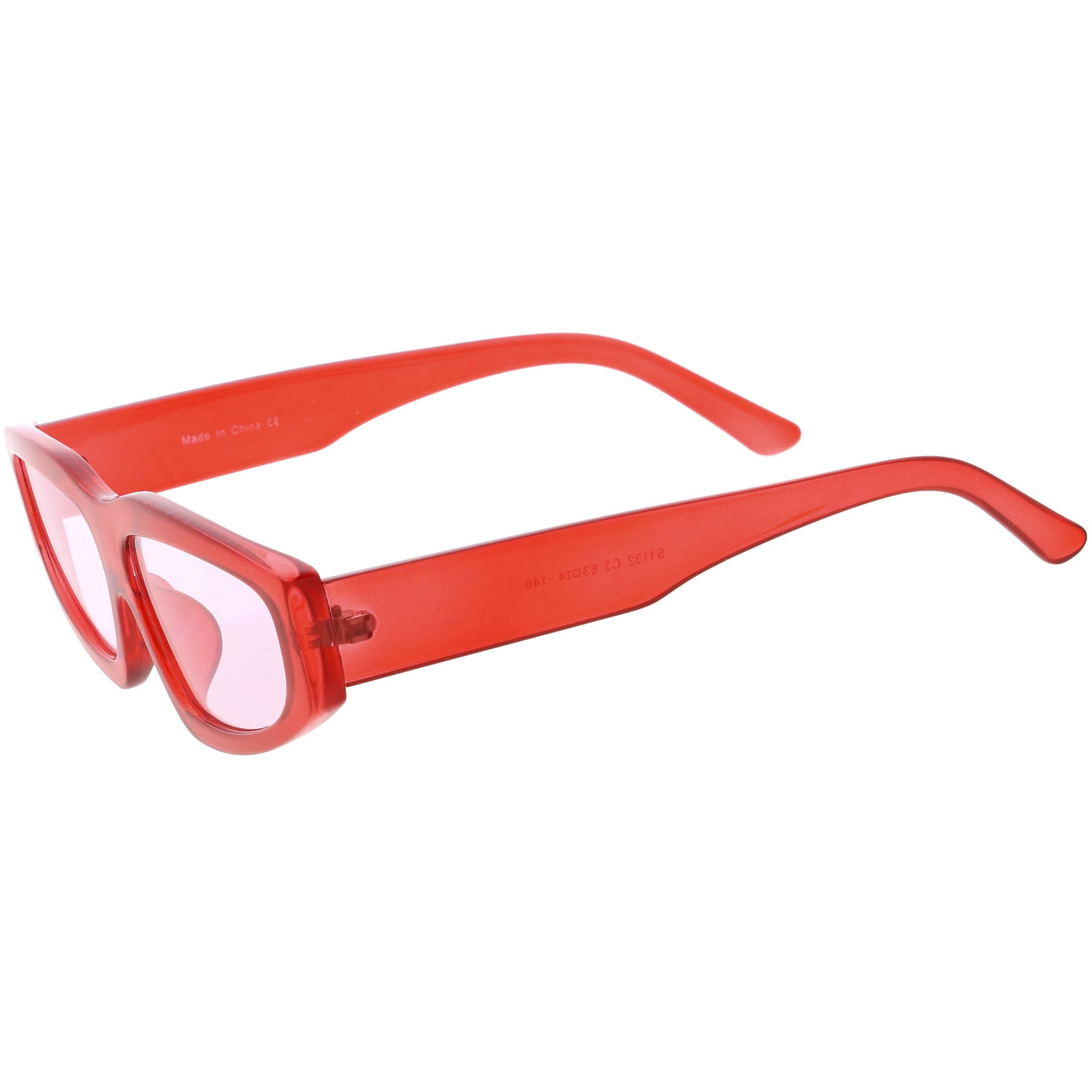 Retro Thick Frame Sunglasses Red