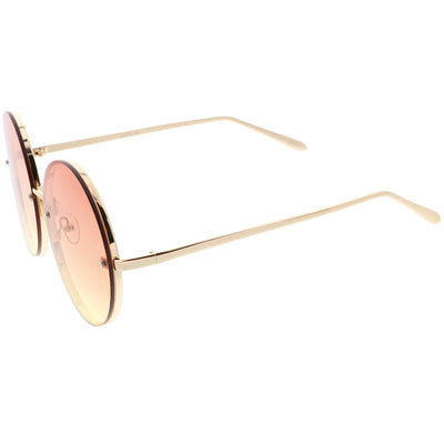 Women's Oversize Round Rimless Color Two Tone Sunglasses C985