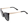 Oversize Two-Tone Metal Nose Bridge Accent Cat Eye Sunglasses D001