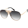 Luxe Bee Rimless Metal Plated Insect Color Oversize Aviator Sunglasses D005