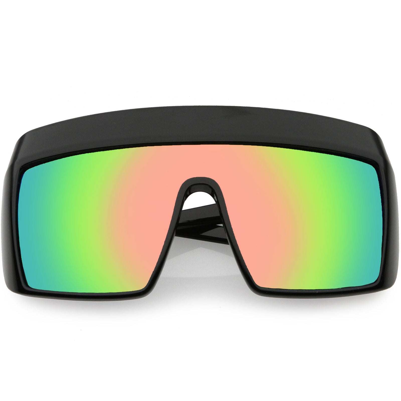 Futuristic Oversize Extended Side Temple Mirrored Lens Sport Shield Sunglasses D013