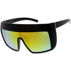 Futuristic Oversize Extended Side Temple Mirrored Lens Sport Shield Sunglasses D013