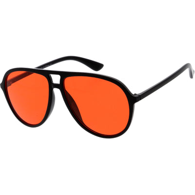 Classic 80s Inspired Color Tinted Lens Retro Aviator Sunglasses D015