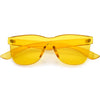 Rimless Colorful Translucent Horn Rimmed Mono Lens Shield Sunglasses D018