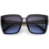 Glamorous Chic Designer-Inspired Argyle Embossed Arms Oversized Square Sunglasses D035