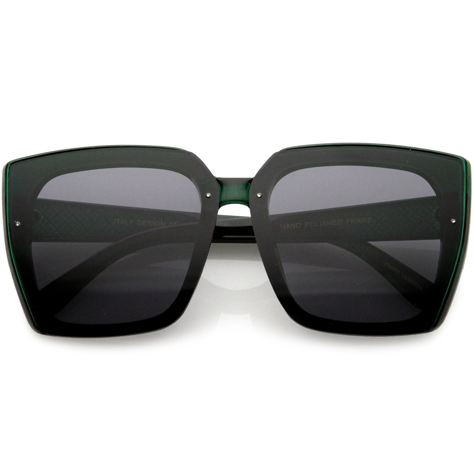 Glamorous Chic Designer-Inspired Argyle Embossed Arms Oversized Square Sunglasses D035