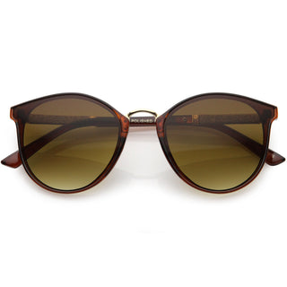 Coquetas gafas de sol redondas P3 con diseño de ojo de gato y brazos con purpurina en dos tonos D037 - Marrón Dorado / Ámbar