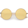 Luxe Posh Two-Tone Metal Side Cover Cut Out Round Sunglasses D055