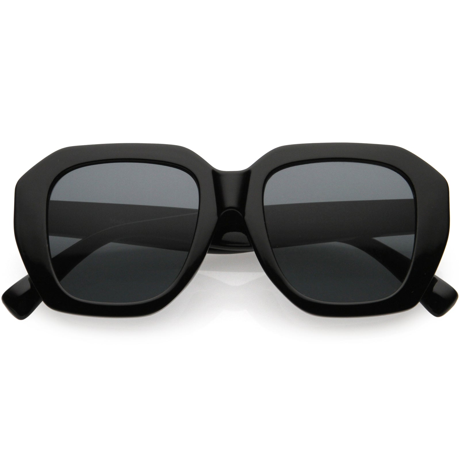 Chunky High Fashion Neutral Colored Lens Oversize Women's Square Sunglasses D058