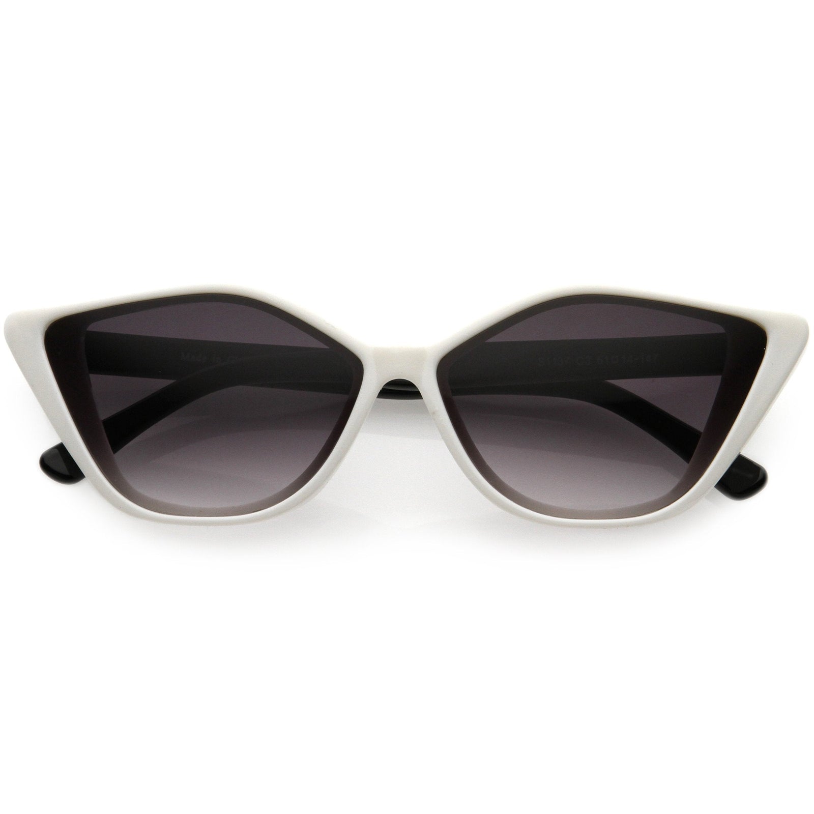 Modern Classy Thin Bezel Flat Lens Cat Eye Sunglasses D061