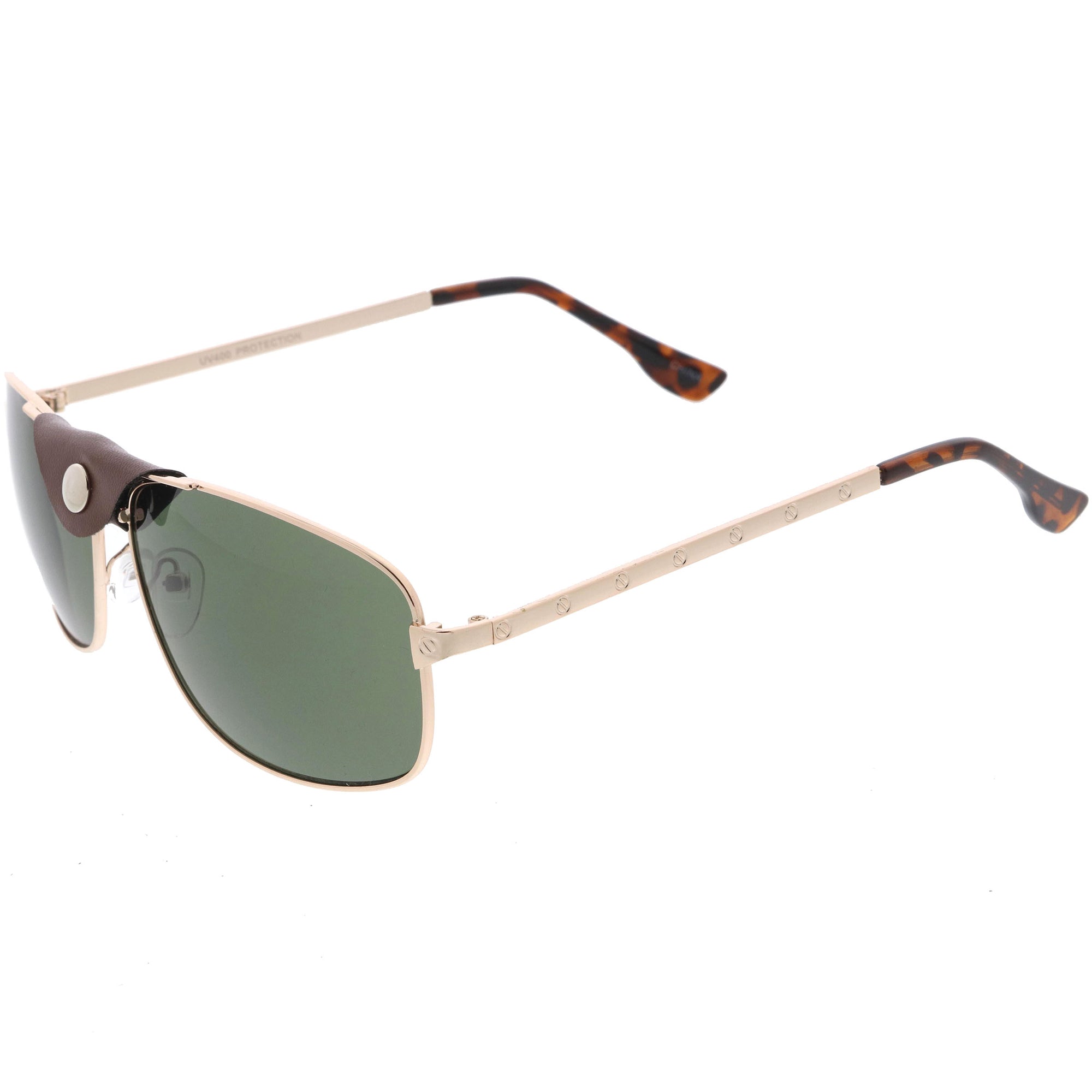 J+S Premium Military Style Classic Square Aviator Sunglasses, Polarized,  100% UV protection - JandSVision