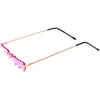 Micro Rimless Three Hearts Color Tinted Lens Heart Sunglasses D074