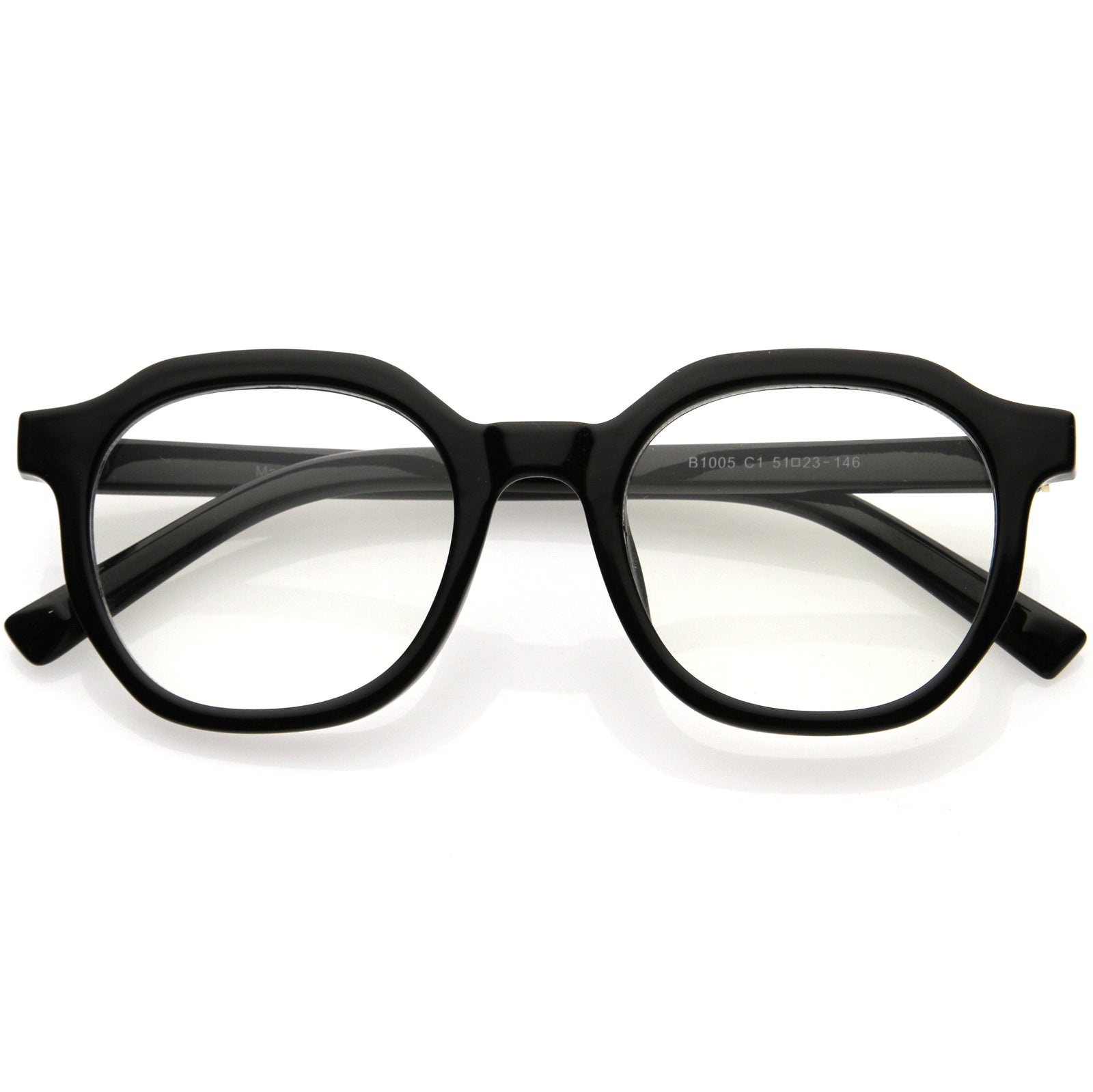 Vintage Inspired Blue Light Blocking Clear Lens P3 Horn Rimmed Glasses D088