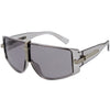 Bold Curved Color Tinted Lens Premium Metal Accent Shield Sunglasses D096