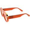 High Fashion Color Tinted Rounded Lens Flat Top Oversize Shield Sunglasses D100
