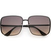 Luxe Chic Rimless Gradient Lens Square Oversize Sunglasses  D103