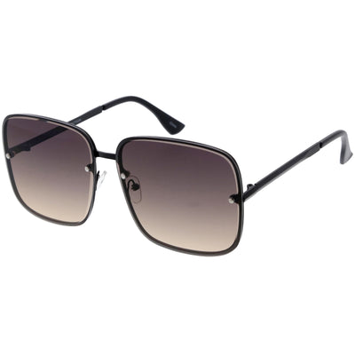 Luxe Chic Rimless Gradient Lens Square Oversize Sunglasses  D103