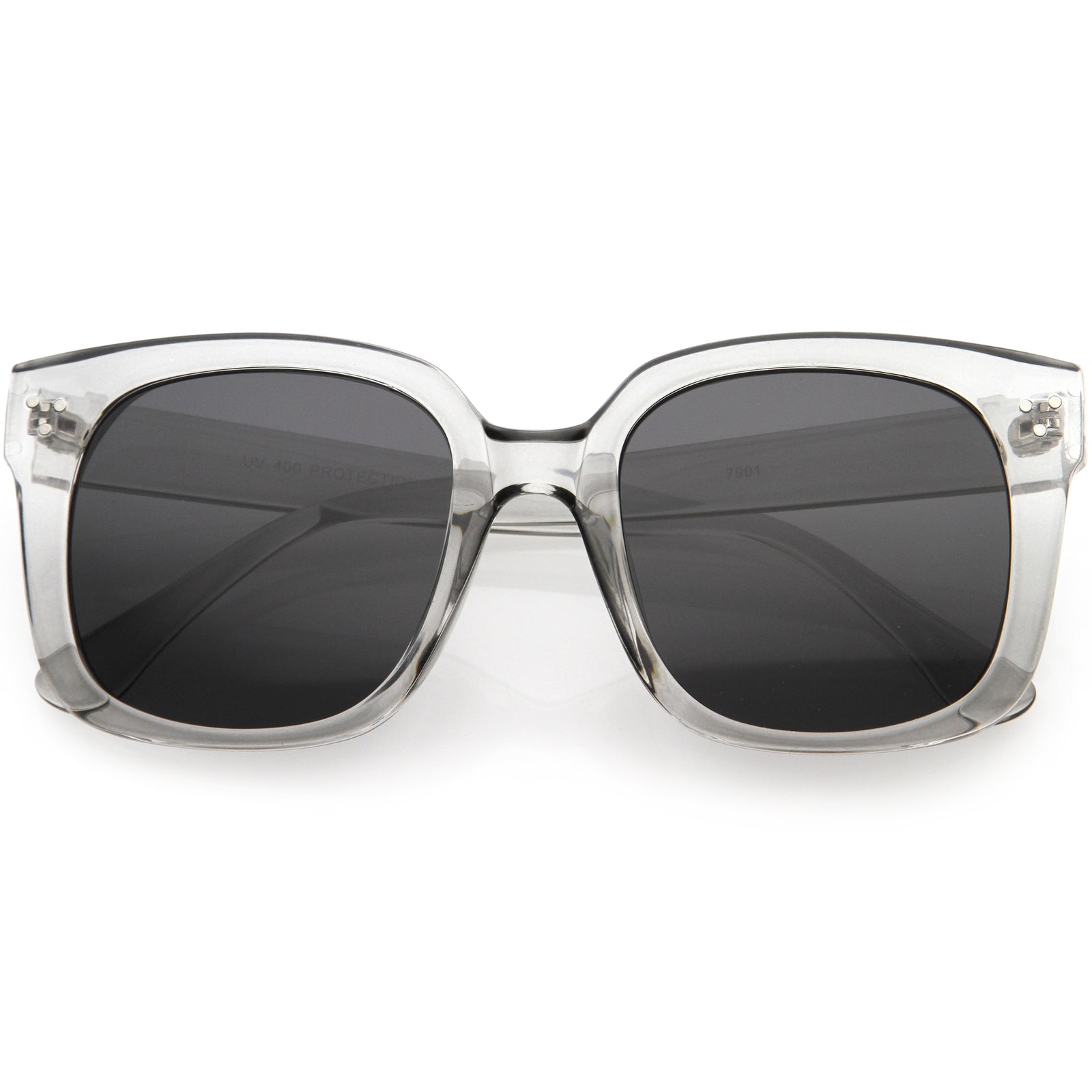 Posh Oversize Neutral Colored Lens Square Horn Rimmed Sunglasses D104