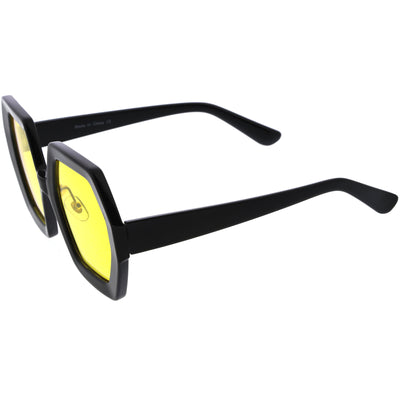Glamorous Oversized Thick Rimmed Chic Geometric Sunglasses D113