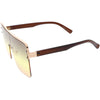 Oversize Semi Rimless Gradient Lens Shield Sunglasses D123