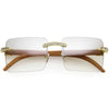 Premium Large Decorated Rhinestones Square Sunglasses D127