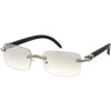 Luxe Medium Rhinestones Decorated Premium Square Sunglasses D129
