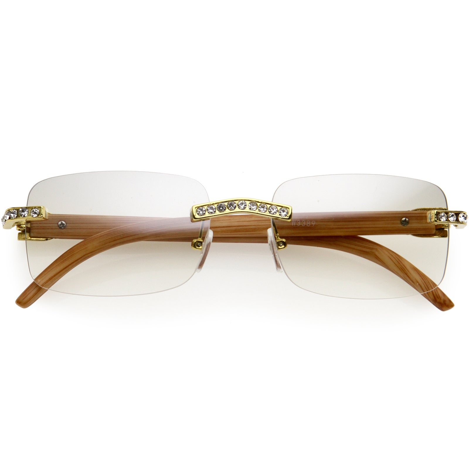 Luxe Medium Rhinestones Decorated Premium Square Sunglasses D129