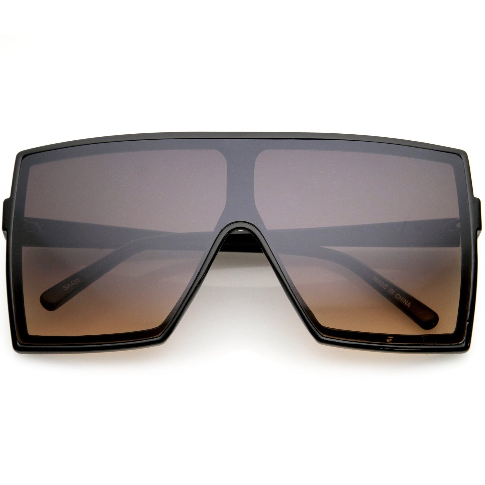 High Fashion Neutral Colored Lens Flat Top Square Sunglasses D130