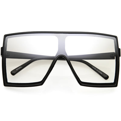 High Fashion Neutral Colored Lens Flat Top Square Sunglasses D130