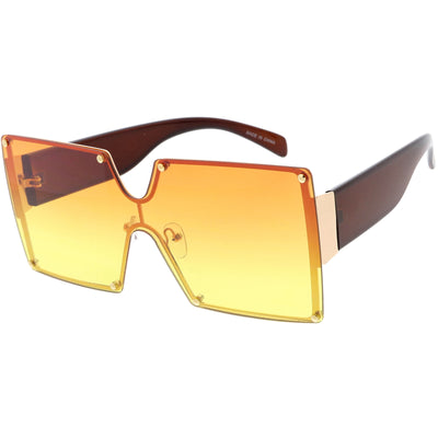 Oversize Chunky Gradient Lens Square Shield Sunglasses D132