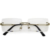Luxe 90s Inspired Full Rimless Bevelled Lens Medium Square Sunglasses D137