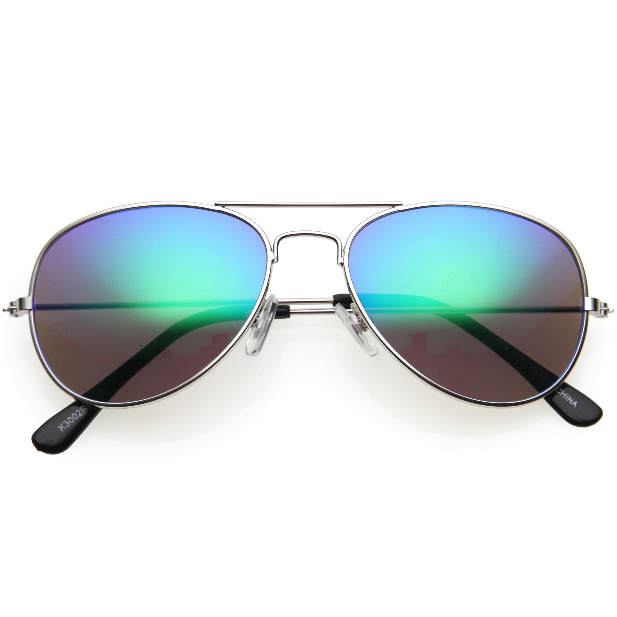 Premium Photo | A pair of sunglasses with rainbow colored lenses and a  silver clasp.