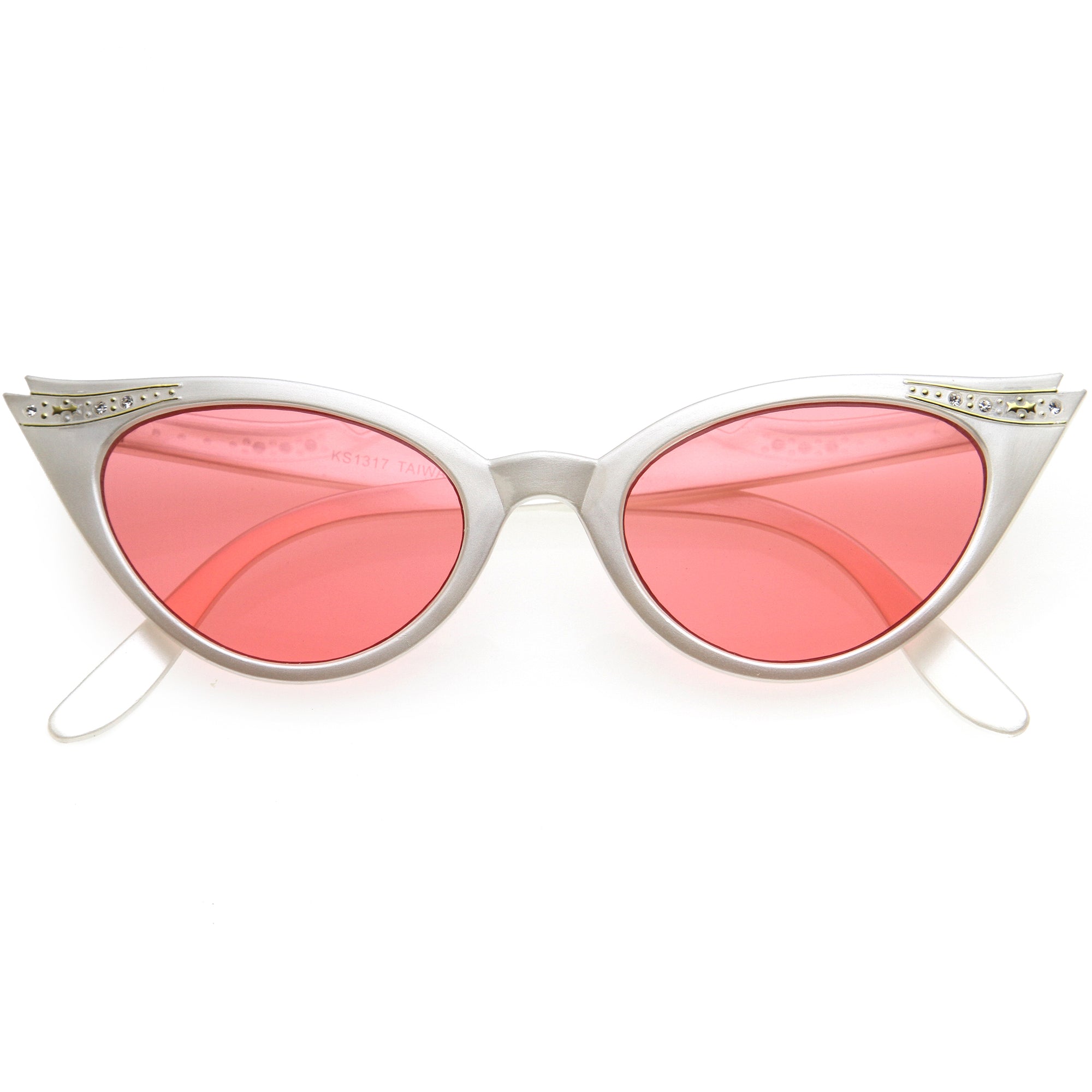 Color Pop Womens Fashion Rhinestone Cat Eye Sunglasses