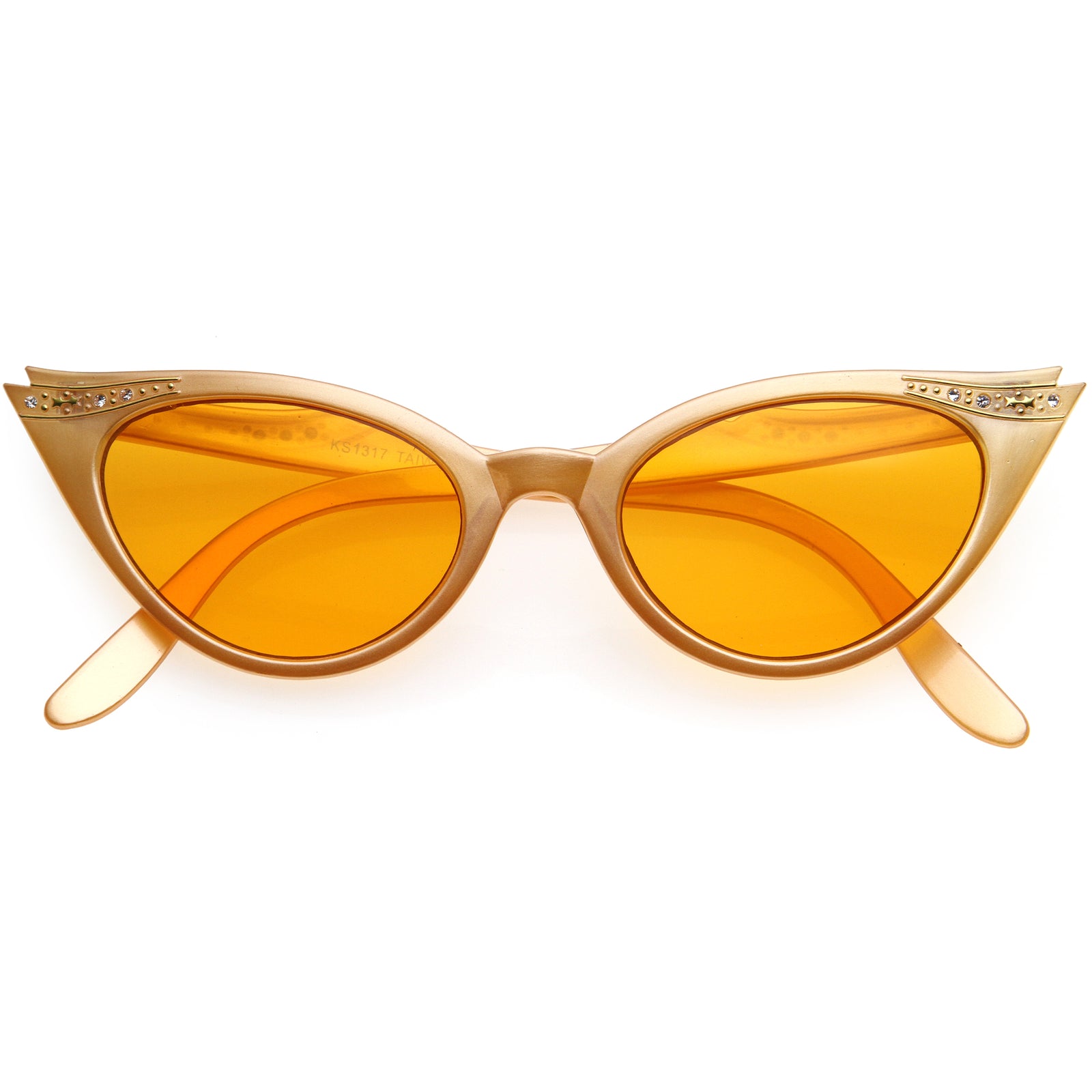 Color Pop 50s Vintage Womens Fashion Rhinestone Cat Eye Sunglasses D176