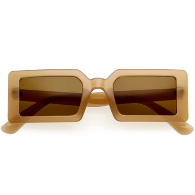 Retro 90s Rectangular Neutral Colored Square Sunglasses D177