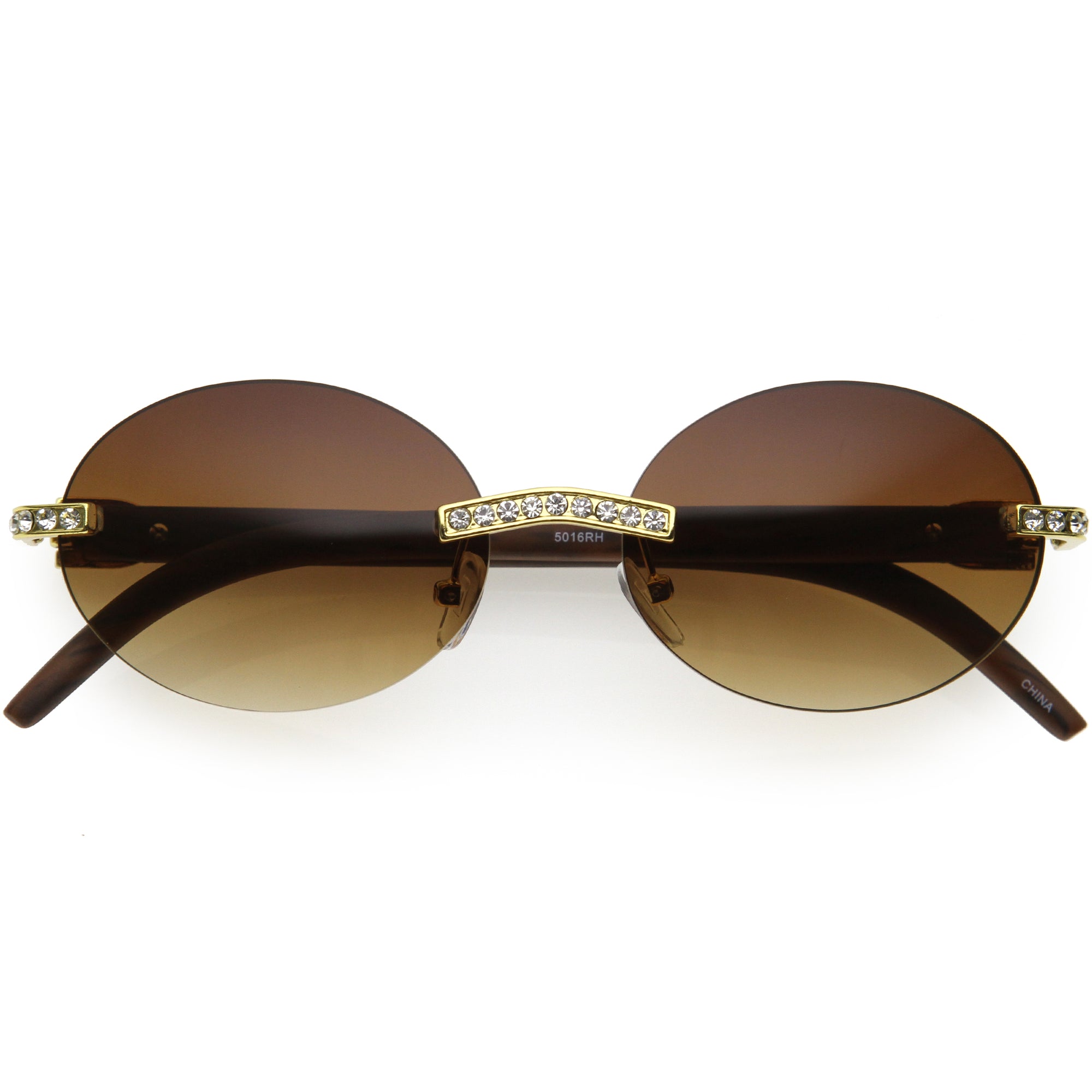 Dazzle Rhinestone Half Frame Cat Eye Sunglasses - OnoreVentures