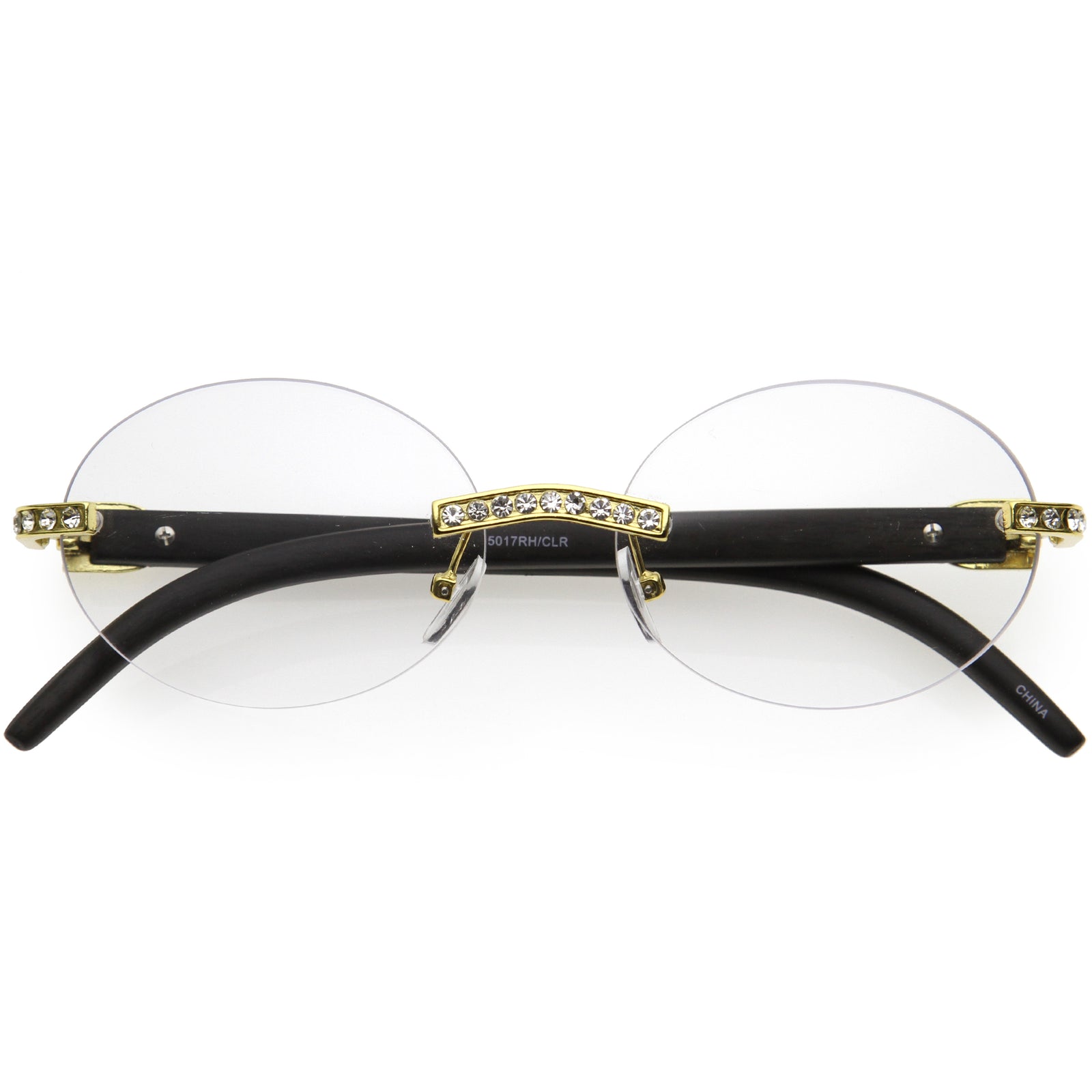 Oval Premium rhinestones Decorated Blue Light Blocking Glasses D183