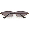 Sleek Shield Lens Metal Micro Cat Eye Sunglasses D194