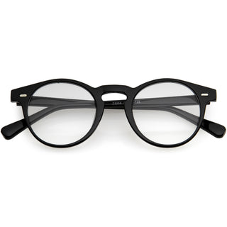 Classic Small Lightweight P3 Keyhole Blue Light Round Glasses D196 - Black / Clear
