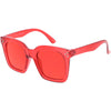 Kids Color Tinted Retro Oversized Square Sunglasses for Children D201