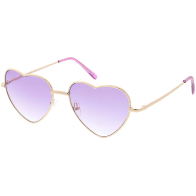 Sweet Color Gradient Rainbow Fashion Metal Heart Sunglasses D206