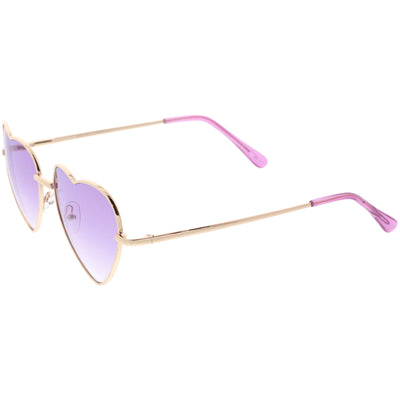 Sweet Color Gradient Rainbow Fashion Metal Heart Sunglasses D206